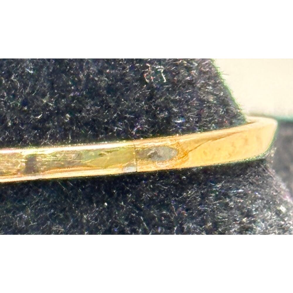10K Solid Yellow Gold Garnet Diamond Ring Size 7.5 #78151 - Picture 5 of 9